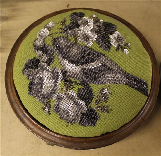 Victorian beadwork foot stool